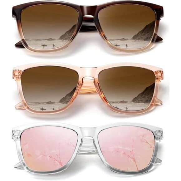 Polarized Square Sunglasses Women UV400 Protection Fashion Shades Summer - Picture 1 of 7